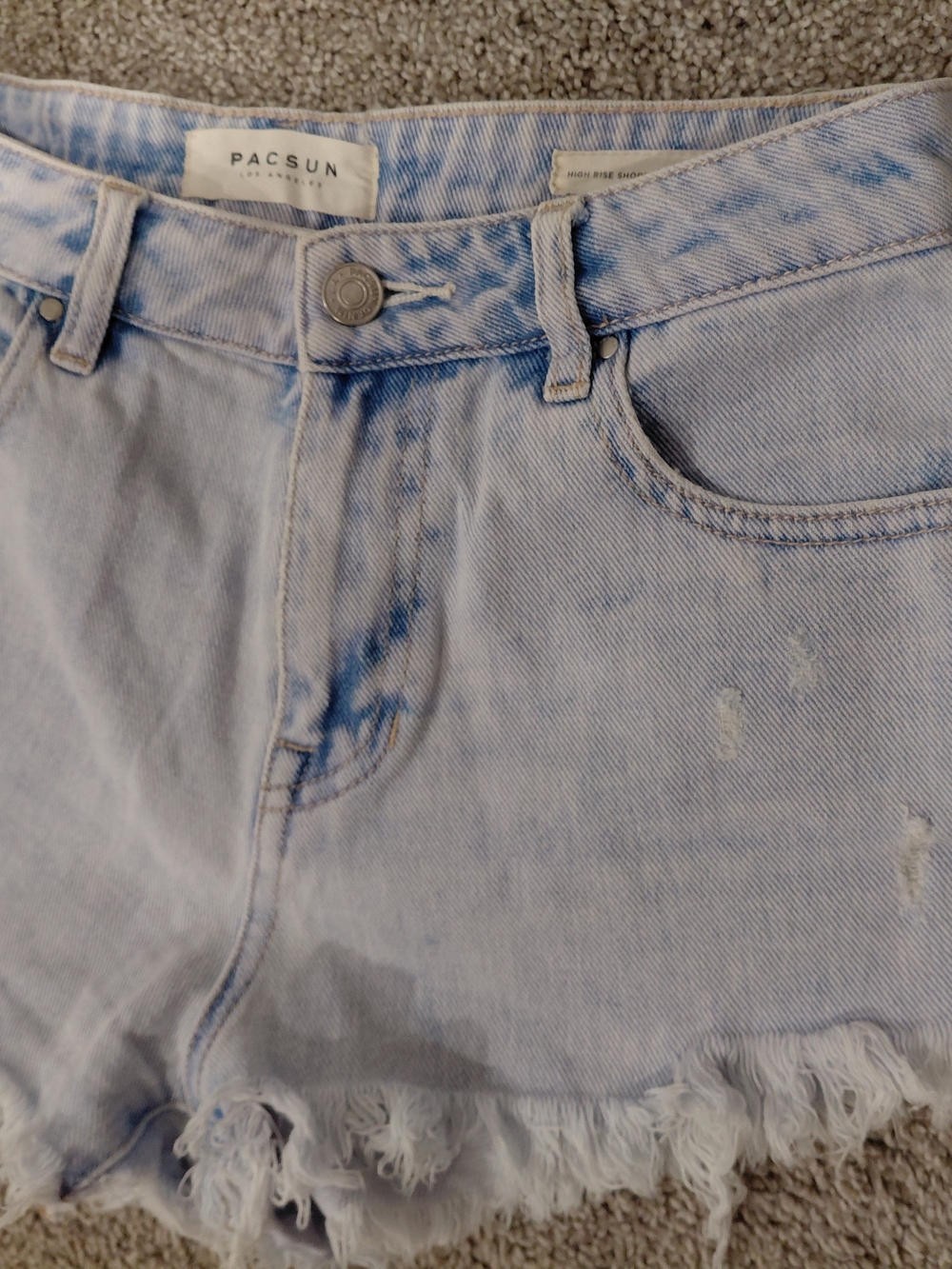 PacSun Light Wash High-Rise Denim Shorts with Frayed Hem